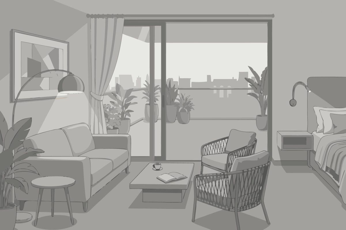 Superior Studio mit Bergblick